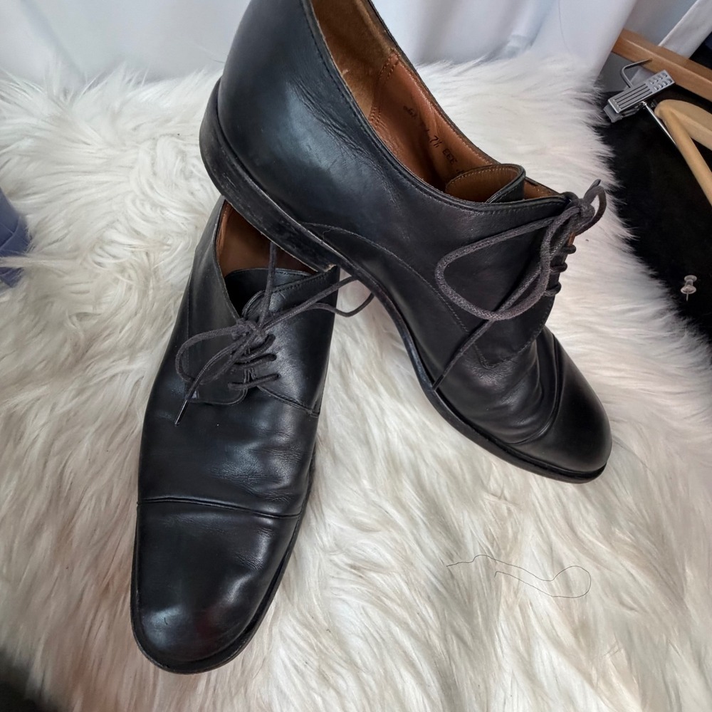 Bally Styleflex Mens Black Leather Cap Toe Oxfords Shoes 7.5 US 6.5 EU